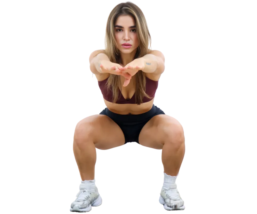 Juliana Ocampo haciendo una sentadilla